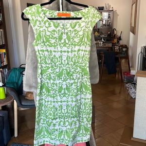 Green garden party dress